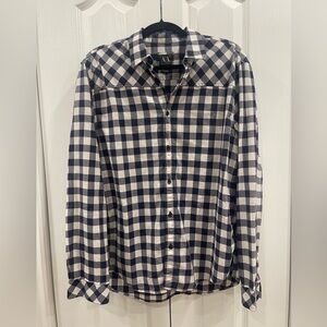 Armani Exchange A|X Plaid Button-Down Shirt | 100% Cotton | Size Large